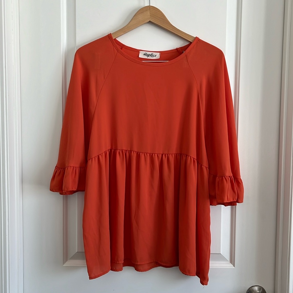 Haptics by Holly Harper tangerine blouse size lg/xlg